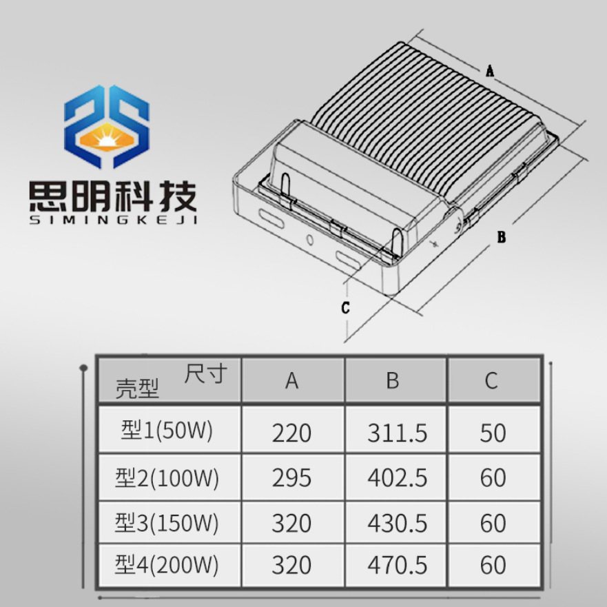 新款LED投光灯户外照明50w100w150W200w家用庭院壁灯广告牌方形投 - 图2