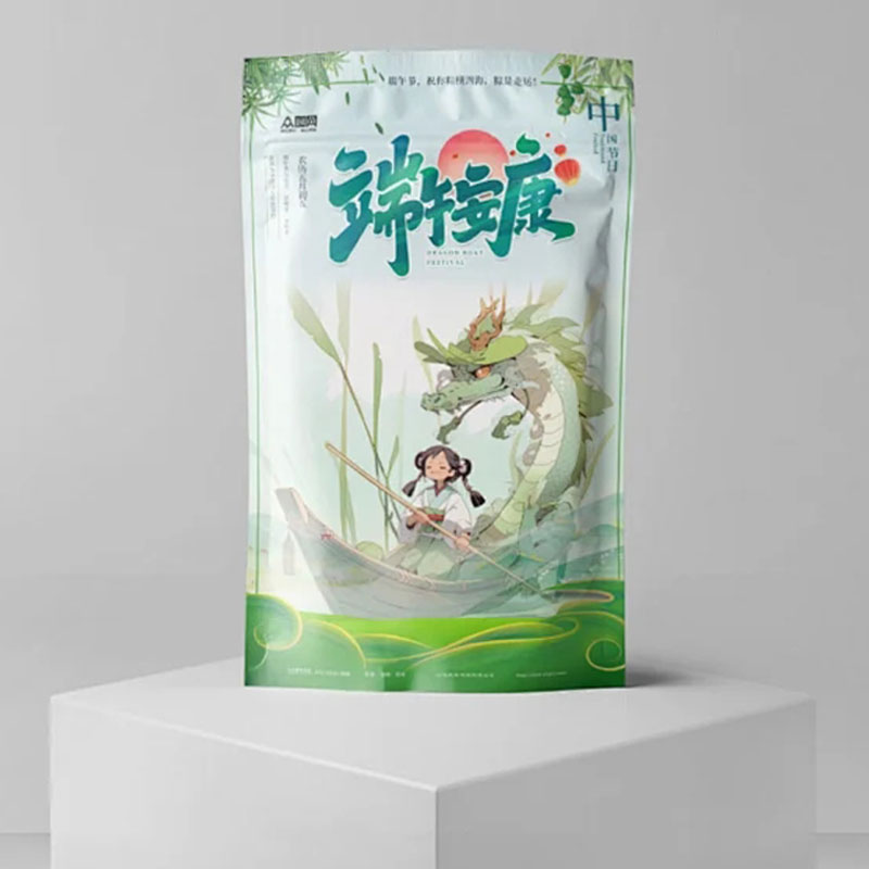 端午粽子食品包装袋定制端午节礼品袋自封自立拉链袋定做logo彩印-图0