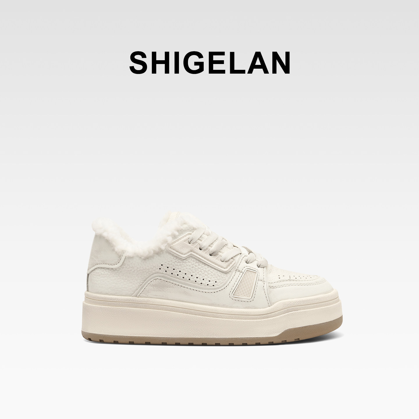 诗歌兰2025冬季新款真皮做旧加绒厚底休闲板鞋女鞋时尚百搭小白鞋,淘宝优惠券,粉丝福利购,淘宝优惠卷