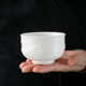 Along the River During Qingming Festival Hand-carved high-end mutton-fat jade master teacup single cup high-end ceramic kung fu tea cup