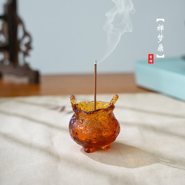 Zen glazed small incense burner, tea room, tea ceremony decoration, incense stick, incense holder, incense holder base, high-end tea table ornaments