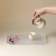 Liuyunlicai hand-painted plum blossom glass tea tray household small dry bubble tray Chinese simple tea table tea set heat insulation tray