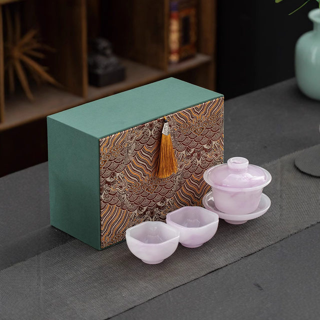 Qianli Jiangshan Glazed Bowl Tea Cup Small Set Single High-end Kung Fu Tea Set Sancai Tea Bowl 2025 New Style