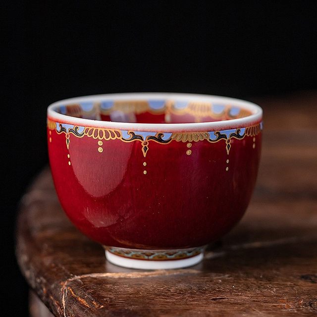 Langhong glaze Dunhuang Ru kiln enamel master cup single cup high-end personal ceramic tea cup small teacup