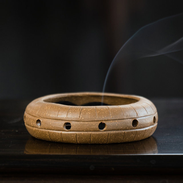 Chinese Zen purple sand Dharma plate incense burner home indoor incense agarwood sandalwood tea set tea pet ornaments aromatherapy burner