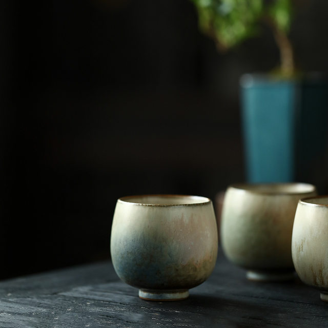 Jingdezhen handmade wood-burning master cup Kung Fu tea cup personal use high-end ceramic wabi-sabi small single cup