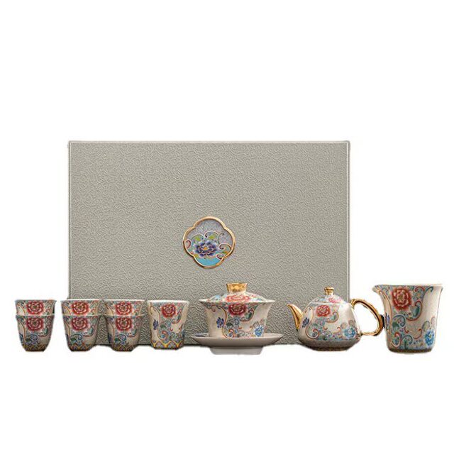 Handmade sterling silver filigree teapot and ceramic tureen