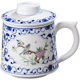 Jingdezhen blue and white ceramic tea cup tea water separation office filter porcelain cup with lid household single cup with handle