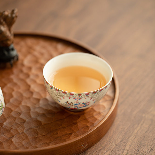 High-end handmade filigree silver enamel tea cup master cup single cup ceramic tea cup personal special kung fu tea set