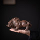 Creative ceramic piggang hyena tea pet ornaments high-end boutique can be raised home desktop decoration large purple sand crafts