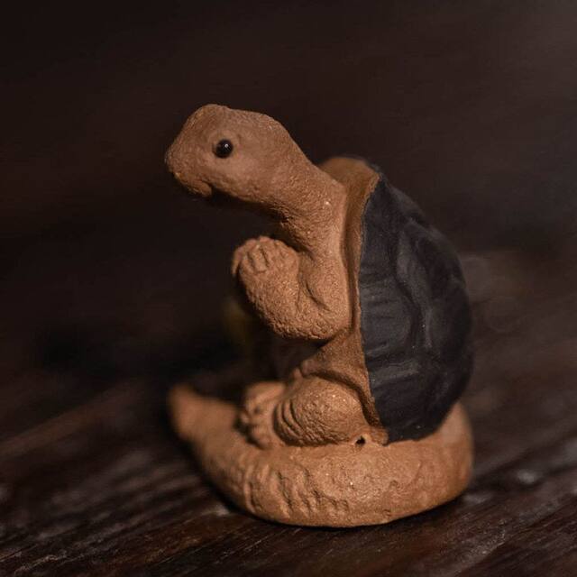 Purple sand tea pet turtle handmade creative tea ceremony accessories tea table tea play ceramic purple sand boutique fortune string incense insert