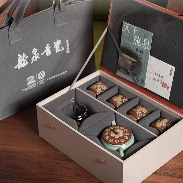 Dunhuang Fengbaoxianghua Kungfu tea set teapot teacup set household high-end light luxury 2025 new style special for making tea