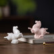 Creative ceramic five-flowered horse, small Tang horse tea pet ornaments, high-quality zodiac horse tea ceremony desktop tea set decorations