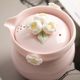 Hand-kneaded ceramic kung fu tea set for home high-end ladies special teapot tea cup set 2025 new style