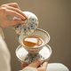 Ruyao Dunhuang Sancai covered bowl single high-end ceramic tea bowl with lid tea cup non-hot Kung Fu tea set