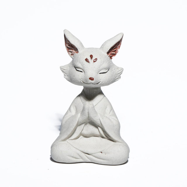 Handmade purple sand tea pet little fox fairy creative fox ornaments tea ceremony tea tray decorations fine tea set tea play