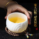Zen Buddha Hand Master Tea Cup High-end Suet Jade Personal Ceramic Tea Drinking Small Single Cup White Porcelain Kung Fu Tea Set