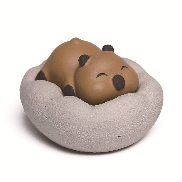 Yixing Zisha Tea Pet Capibala Ornament Handmade Cute Little Panda Creative Tea Play Tea Set Accessories Ceramic