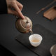 Antique wood-fired glazed teapot kiln-turned ceramic hand-held small single pot for tea household Kung Fu tea set for tea making and water separation