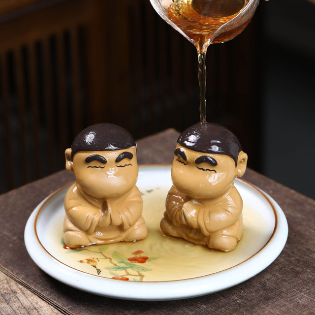 Zisha Tea Pet Crayon Shin-chan Same Style Ornament Handmade Buddha Tea Play Can Be Adorable Tea Ceremony Tea Table Tea Set Accessories