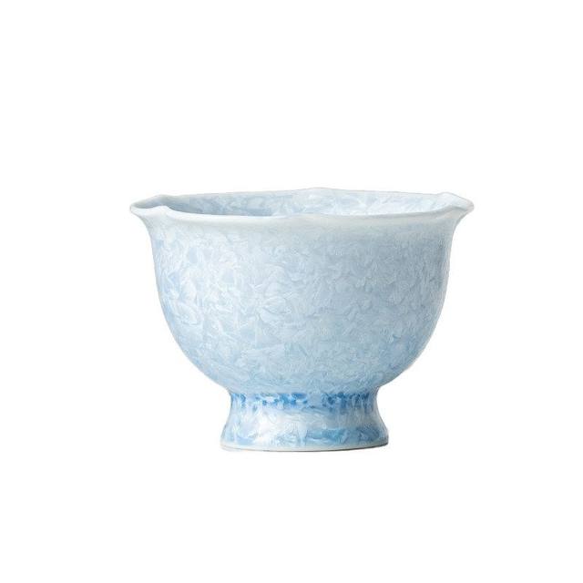 Crystal glaze ice flower kiln with flower mouth master cup single cup high-end personal kung fu tea cup ceramic tea cup