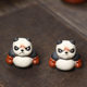 Handmade purple sand boxing giant panda tea pet small ornaments Kung Fu tea set tea toy boutique can be raised tea tray tea table decoration