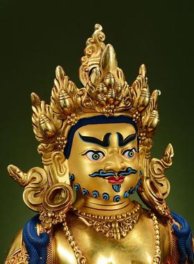 藏村全鎏金黄财神室内家居精工青铜雕塑五色财神青铜佛像饰品