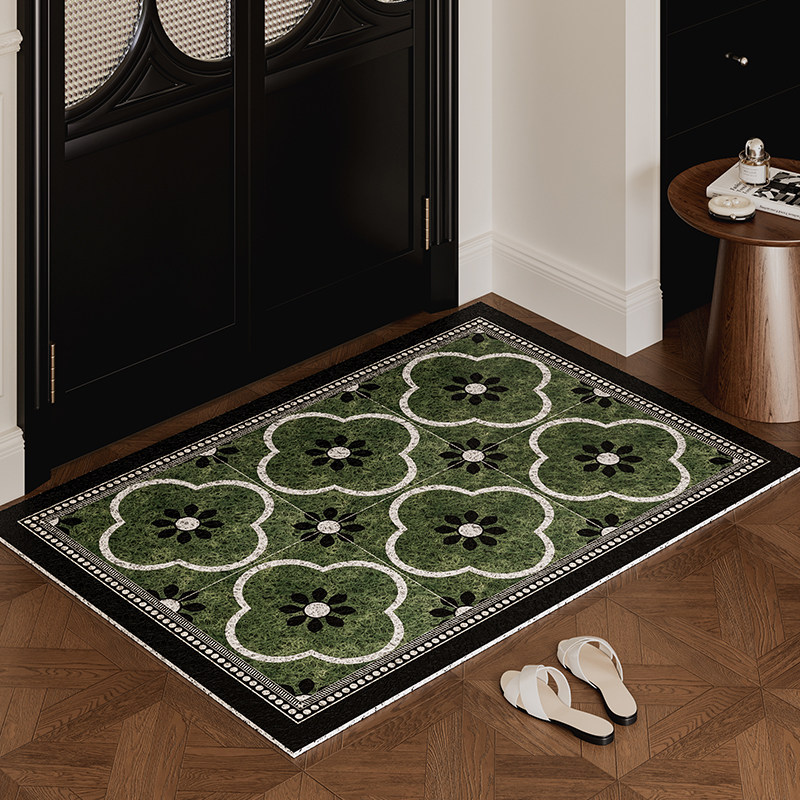 塞莉娜复古轻奢丝圈地垫入户垫进门脚垫防滑垫家用玄关可裁剪地毯,淘宝优惠券,粉丝福利购,淘宝优惠卷