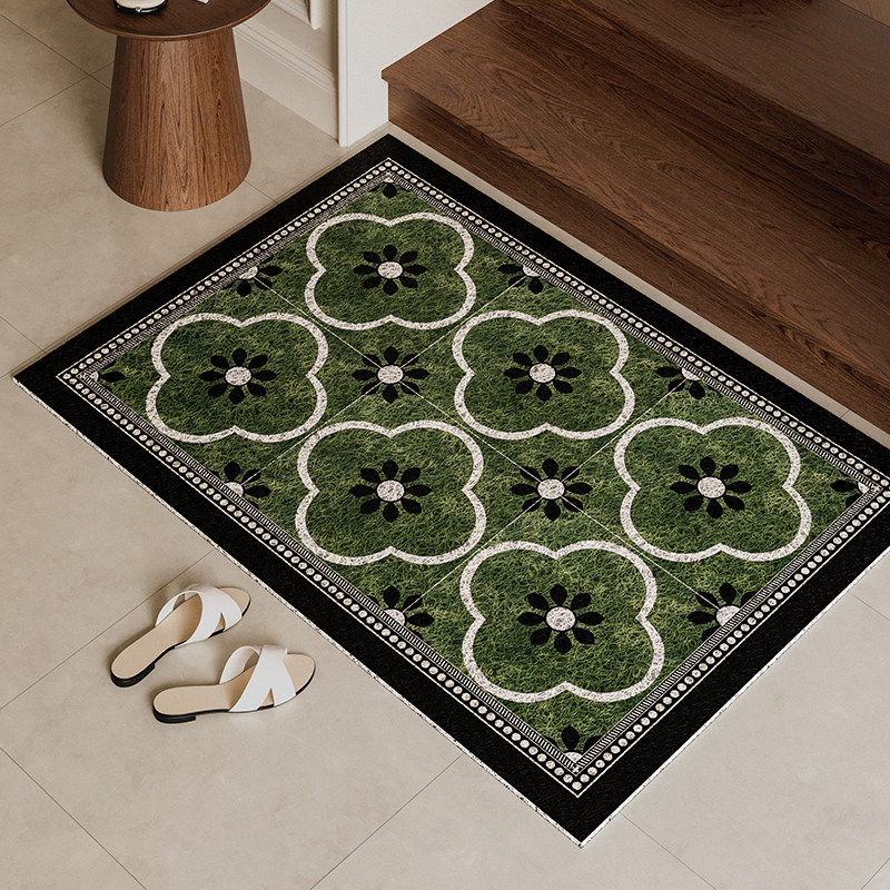 塞莉娜复古轻奢丝圈地垫入户垫进门脚垫防滑垫家用玄关可裁剪地毯,淘宝优惠券,粉丝福利购,淘宝优惠卷