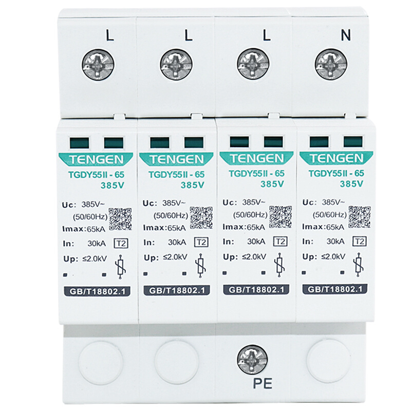 天正TGDY55II浪涌电涌保护器2P4P防雷避雷器20KA40KA二级380V家用 - 图3