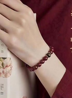 正品朱砂本命佛手串八大守护神手链男女紫金砂转运男女礼物手链