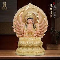Han Baiyus Bodhisattva statue like a quasi-Tiver mother-phase eighteen-arm sitting like a temple home living room dedicated to the Buddhas pendulum