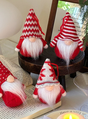 圣诞无脸老人公仔可爱雪人北欧氛围感桌面玄关客厅布置装饰品摆件