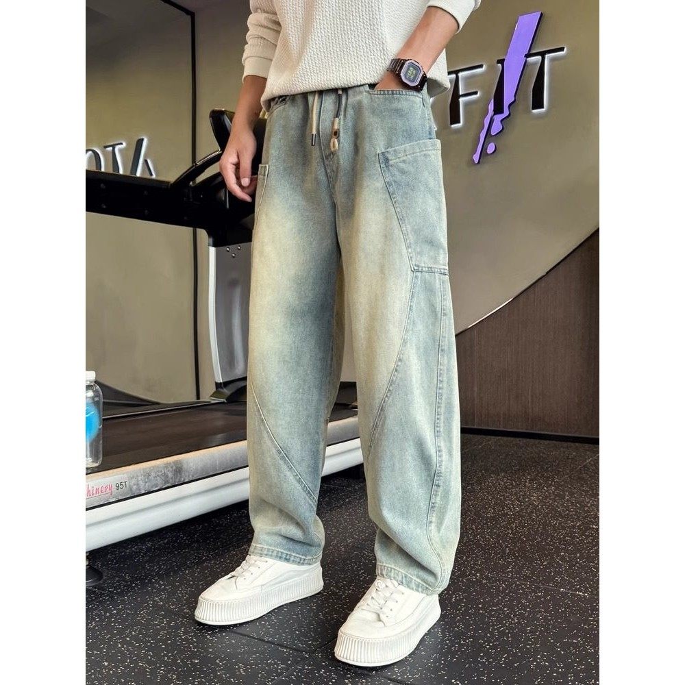 弯刀牛仔裤男士春，秋，冬美国时尚重洗工装裤帅气宽松阔腿休闲裤,淘宝优惠券,粉丝福利购,淘宝优惠卷