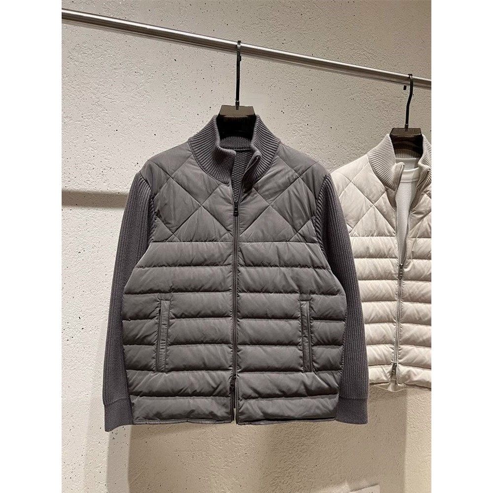 高端轻薄羽绒服男款2025秋冬季新款保暖针织拼接上衣潮流冬装外套,淘宝优惠券,粉丝福利购,淘宝优惠卷