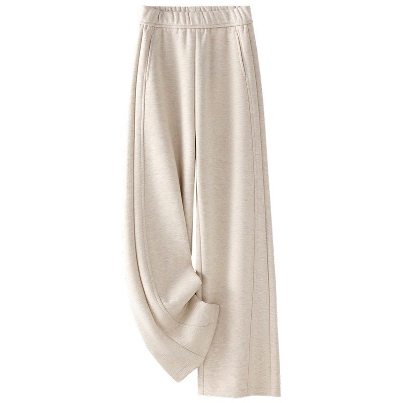 轻奢杏色羊绒阔腿裤女秋冬2025新款羊毛呢糯米裤欧货爆款直筒裤子,淘宝优惠券,粉丝福利购,淘宝优惠卷