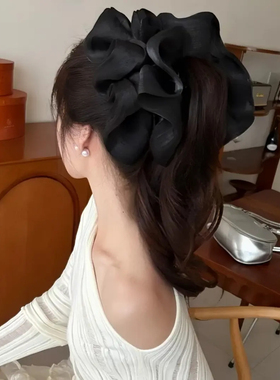 是鲨鱼夹！超大号发圈褶皱抓夹
