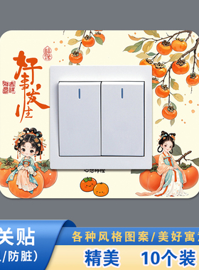 10个装-亚克力家用保护套贴墙简约现代客厅墙壁开关插座保护套