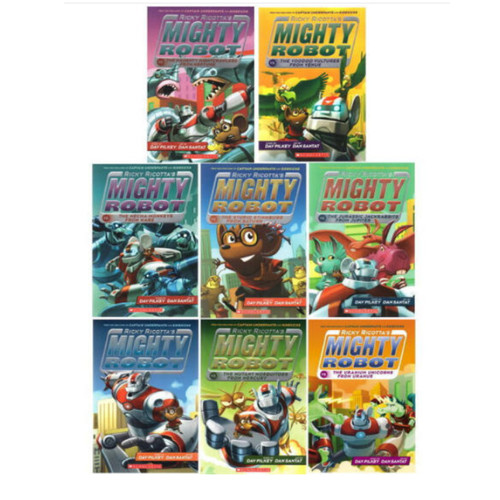 【赠大片音效音频】学乐威猛机器人9册Mighty Robot英文原版神探狗狗内裤超人同作者凯迪克大奖漫画幽默故事书小学桥梁书 - 图0