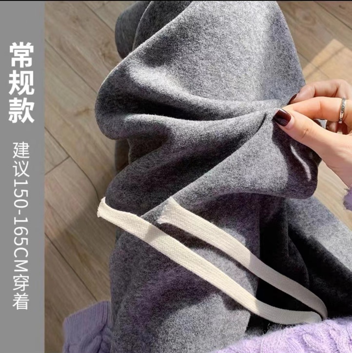 秋冬款软软糯米阔腿裤高腰宽松垂感