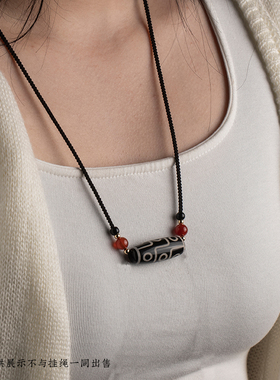 天珠挂绳横穿手工编织锁骨链