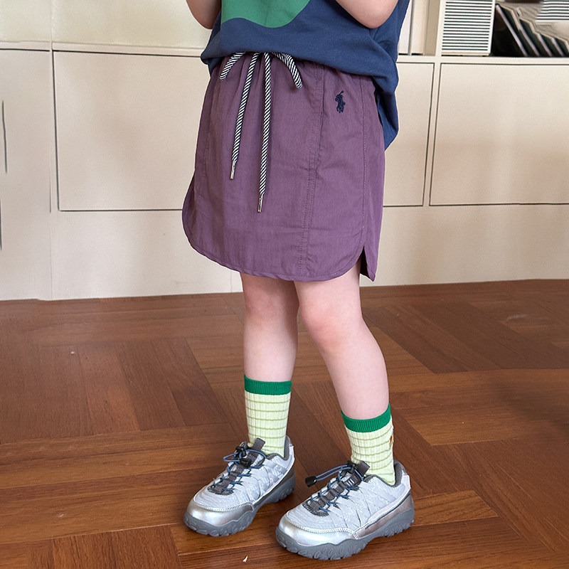 Yumi妈防走光工装抽绳短裙女童裙子洋气百搭开叉半身裙   25B011,淘宝优惠券,粉丝福利购,淘宝优惠卷