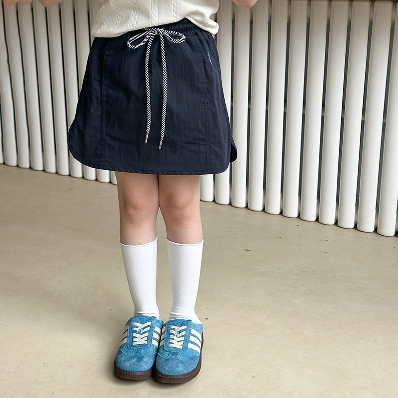 Yumi妈防走光工装抽绳短裙女童裙子洋气百搭开叉半身裙   25B011,淘宝优惠券,粉丝福利购,淘宝优惠卷
