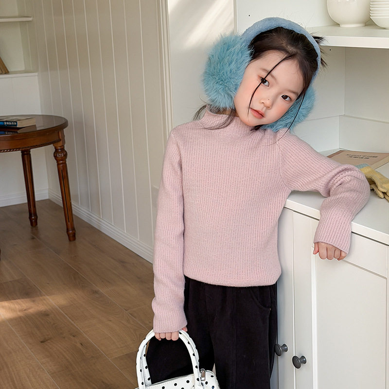 Yumi妈儿童新年拜年款内搭针织女童纤绒纱加仿貂绒中领毛衣25M159,淘宝优惠券,粉丝福利购,淘宝优惠卷