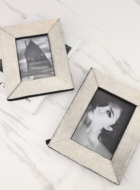 现代简约高端马毛相框摆件客厅卧室书房桌面办公室样板房家居饰品