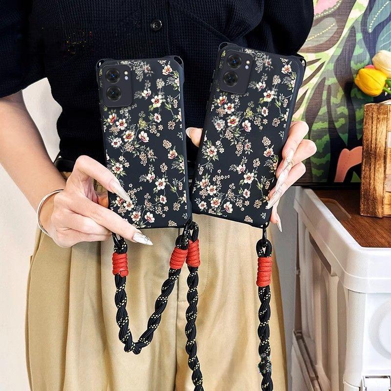 适用oppoa57手机壳PFTM20斜跨挂绳realmev23保护套RMX3571四角防摔opopa56s高级opa575g新款女0pp0真我软硅胶 - 图3