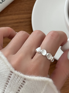 浪漫传说拉丝大咖啡豆戒指女