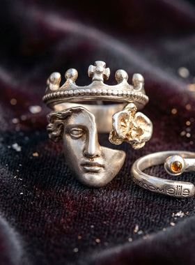 浪漫传说舞会面具人银色戒指