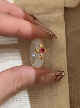 浪漫传说点钻十字鸢尾花戒指