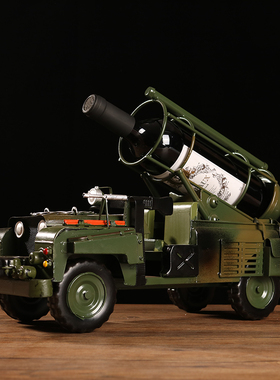 复古怀旧铁艺解放车军车红酒架展示架摆件餐厅酒吧V装饰品道具模